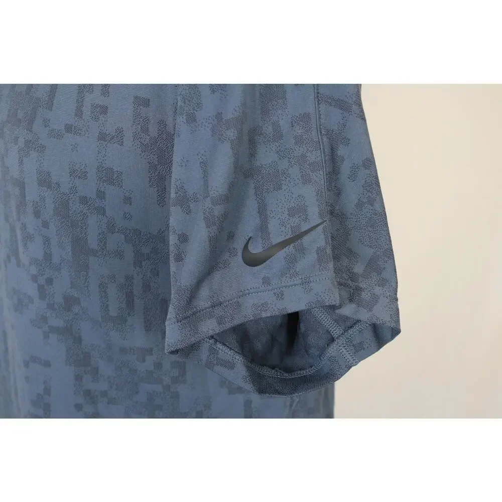 Tiger Woods Collection Nike Digital Blue Print Performance Golf Shirt
